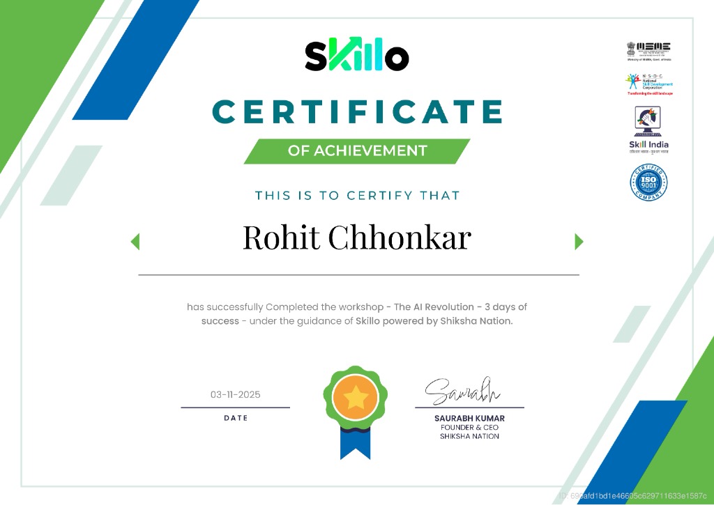 The AI Revolution Workshop Certificate